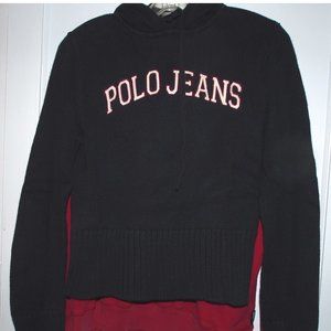 NAVY POLO JEANS HOODIE LARGE